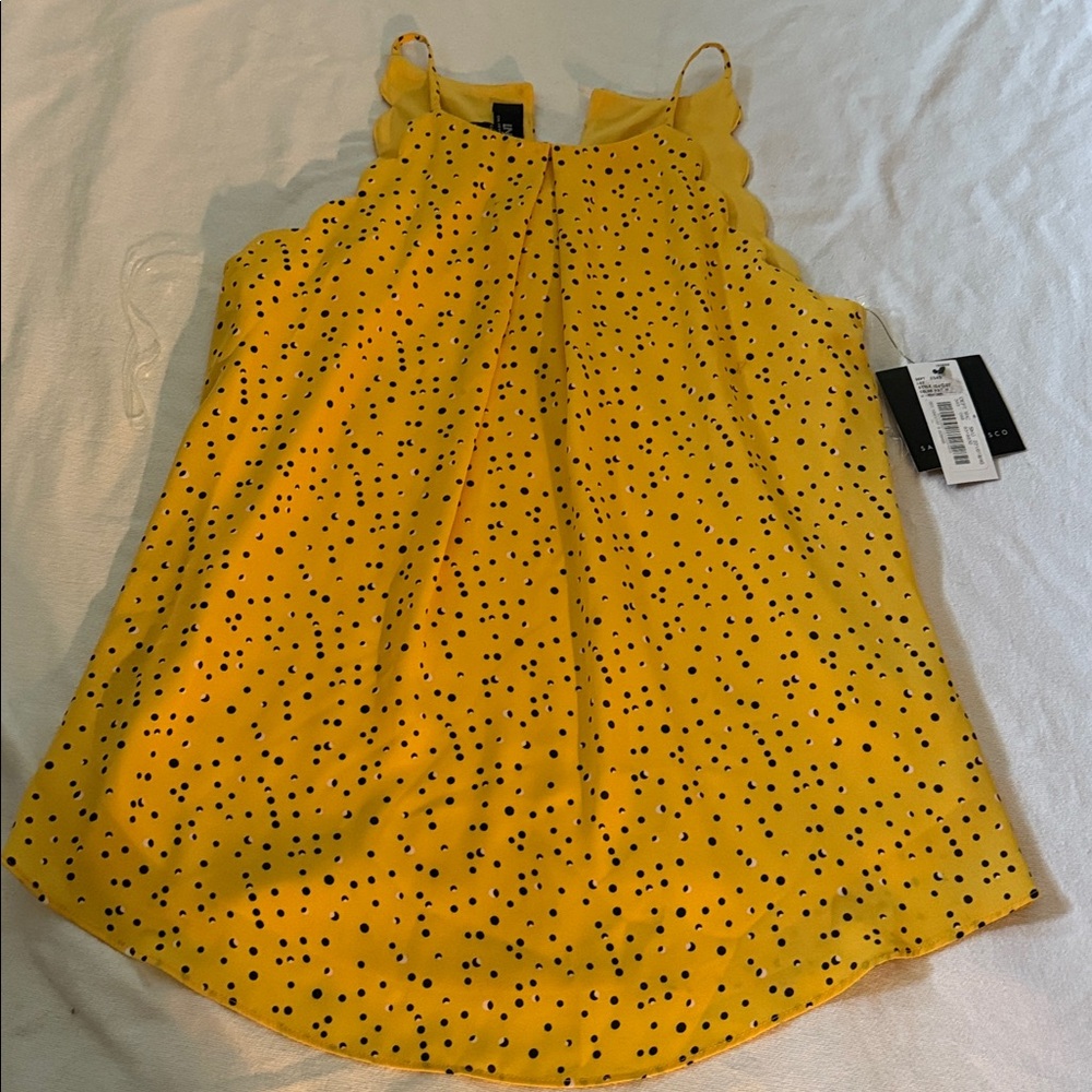 Yellow Polka Dot Sleeveless Top